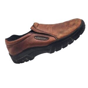 Roper Shoes Mens 12 Leather Slip On Performance Loafers Western 09-020-0601-0206